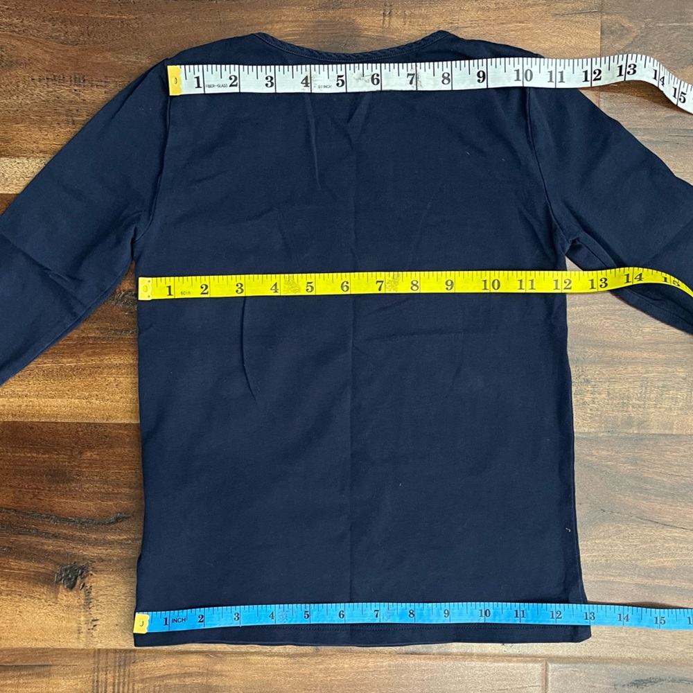 H&M Navy Blue Long Sleeve Girl Blouse- Top- T-Shirt - Picture 7 of 9